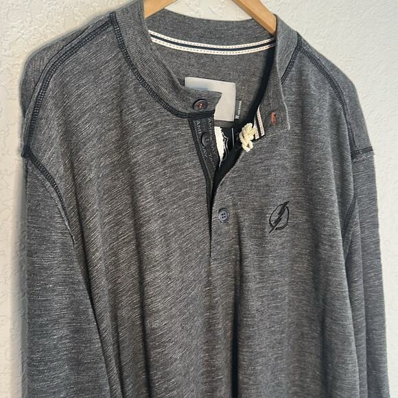 NEW Salute Levelwear NHL Tampa Bay Lightning Long Sleeve Polo Grey XXL Hockey - Picture 2 of 12
